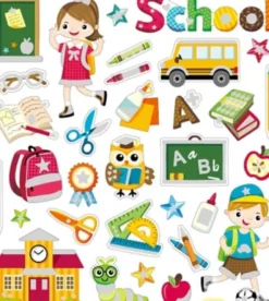 Stickers - Skoleliv - Ark 15X16,5 CM - 1 Ark