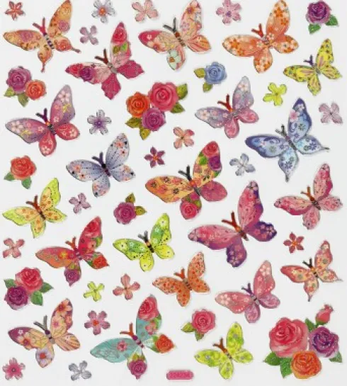 Stickers - Sommerfugle - Ark 15X16,5 CM - 1 Ark