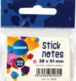 Sticknotes 38 X 51 MM - 100 Ark - Pastelgul - Centrum