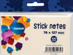 Sticknotes 75 X 125 MM - 100 Ark - Pastelgul - Centrum