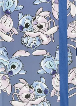 Stitch & Angel - Notesbog Sæt Inkl. Kuglepen - Blå
