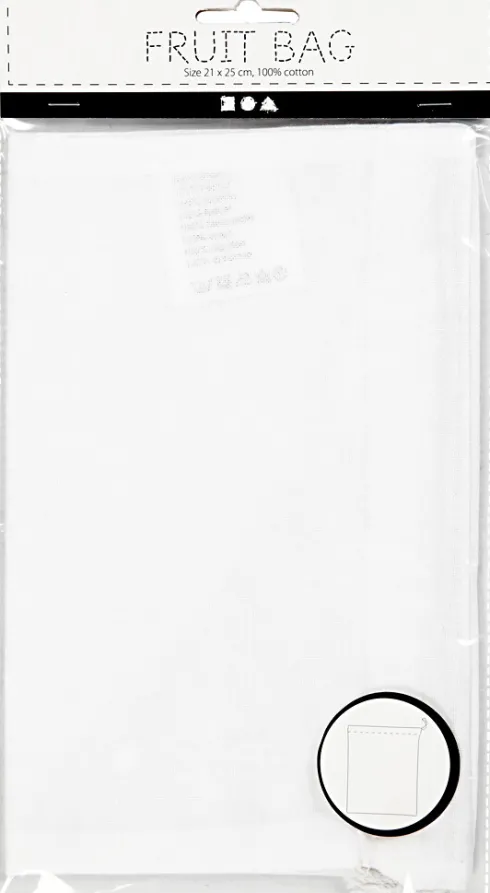 Stofpose - Str. 21X25 CM - 130 G - Hvid - 1 Stk