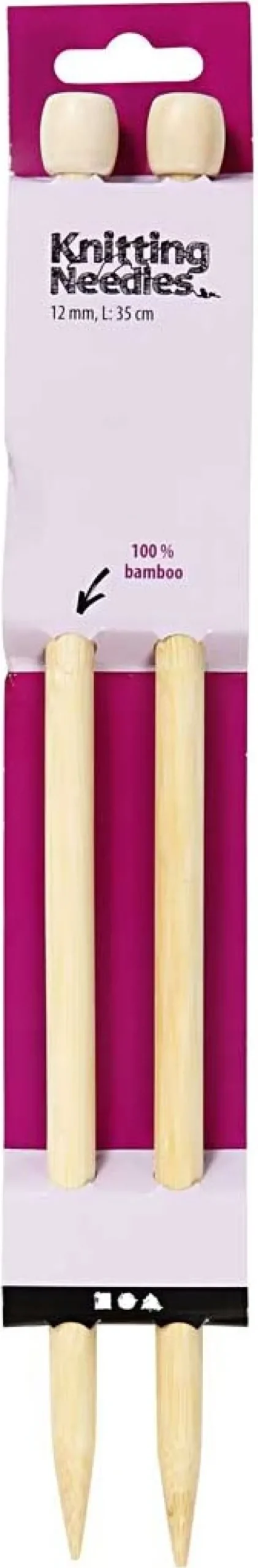 Strikkepinde - Nr. 12 - L 35 CM - 1 Par