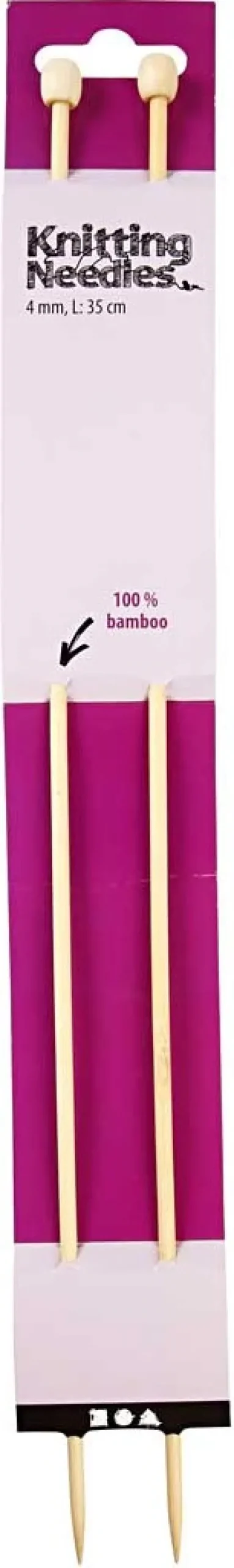 Strikkepinde - Nr. 4 - L 35 CM - 1 Par