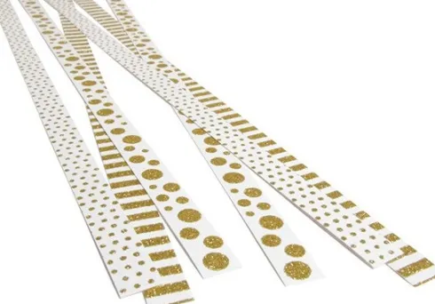 Strimler Selvklæbende Guld Motiver 15X420Mm 6Stk. - Syrefri