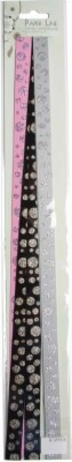 Strimler Selvklæbende Pink/Sort/Sølv 15X420Mm 6Stk - Syrefri
