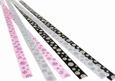 Strimler Selvklæbende Pink/Sort/Sølv 15X420Mm 6Stk - Syrefri