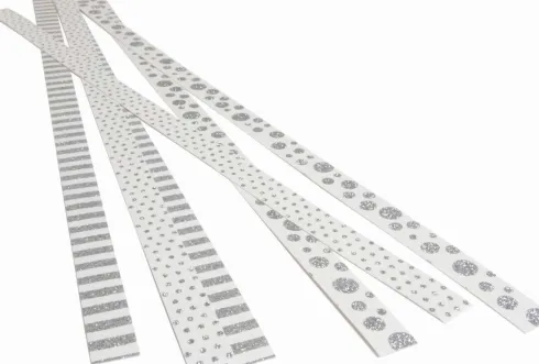 Strimler Selvklæbende Sølv Motiver 15X420Mm 6Stk. - Syrefri