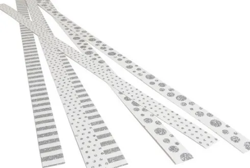 Strimler Selvklæbende Sølv Motiver 15X420Mm 6Stk. - Syrefri