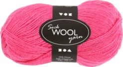 Strømpegarn - Uld+Nylon - L 200 M - Pink - 50 G