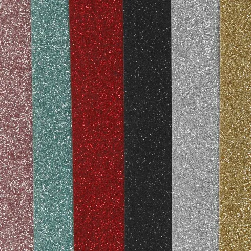 Strygestof - 148X210 MM - Glitter - Assorterede Farver - 6X10 Ark