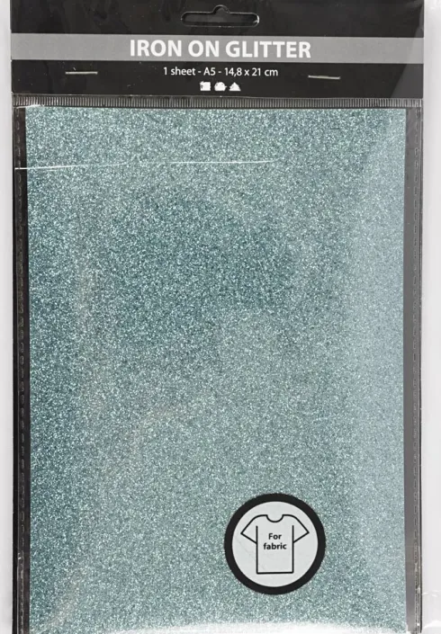 Strygestof - 148X210 MM - Glitter - Assorterede Farver - 6 Ark