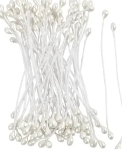 Støvdragere - L 6,4 CM - Ø 2 MM - Hvid Perlemor - 100 Stk