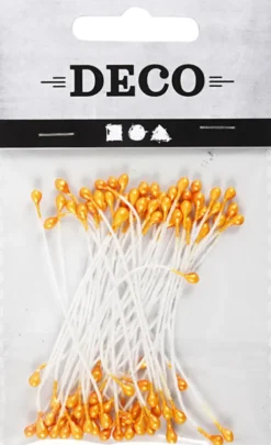 Støvdragere - L 6,4 CM - Ø 2 MM - Orange Metallic - 100 Stk
