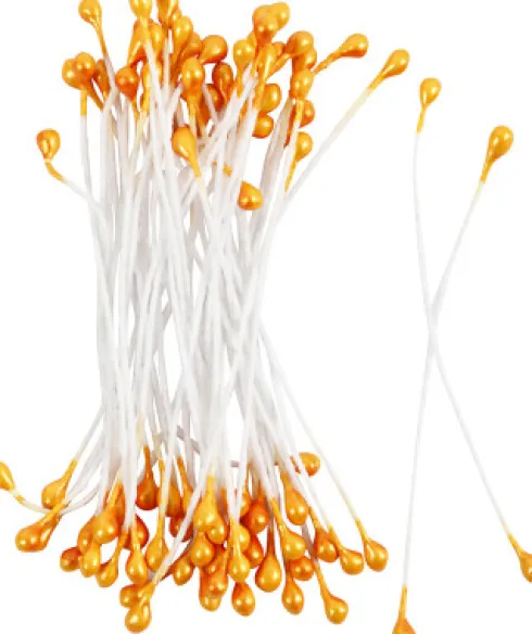 Støvdragere - L 6,4 CM - Ø 2 MM - Orange Metallic - 100 Stk