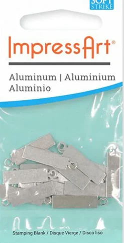 Tag - Rektangel - Str. 20X5 MM - Hulstr. 1,9 MM - Tykkelse 1,3 MM - Aluminium - 20 Stk