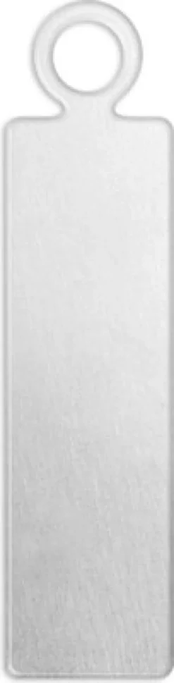 Tag - Rektangel - Str. 20X5 MM - Hulstr. 1,9 MM - Tykkelse 1,3 MM - Aluminium - 20 Stk