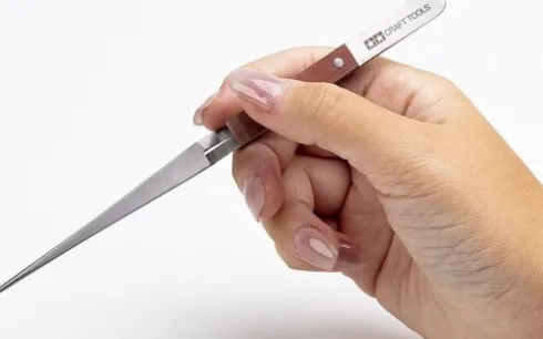 Tamiya - Hg Angled Tweezers - Vinklet Hobby Pincet - 74102
