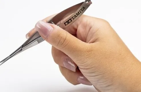 Tamiya - Hg Tweezers Grip Scissors - Hobby Pincet Saks - 74157