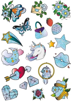 Tatoveringer Til Børn - Sparkly Tattoo - Crazy Chic - Clementoni