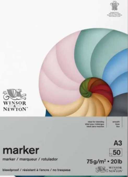 Tegneblok - A3 - Marker - 50 Ark - Winsor & Newton