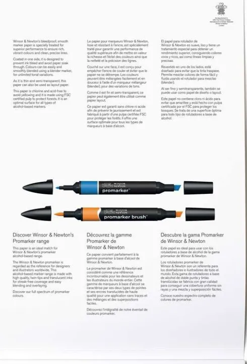 Tegneblok - A4 - Marker - 50 Sider - Winsor & Newton