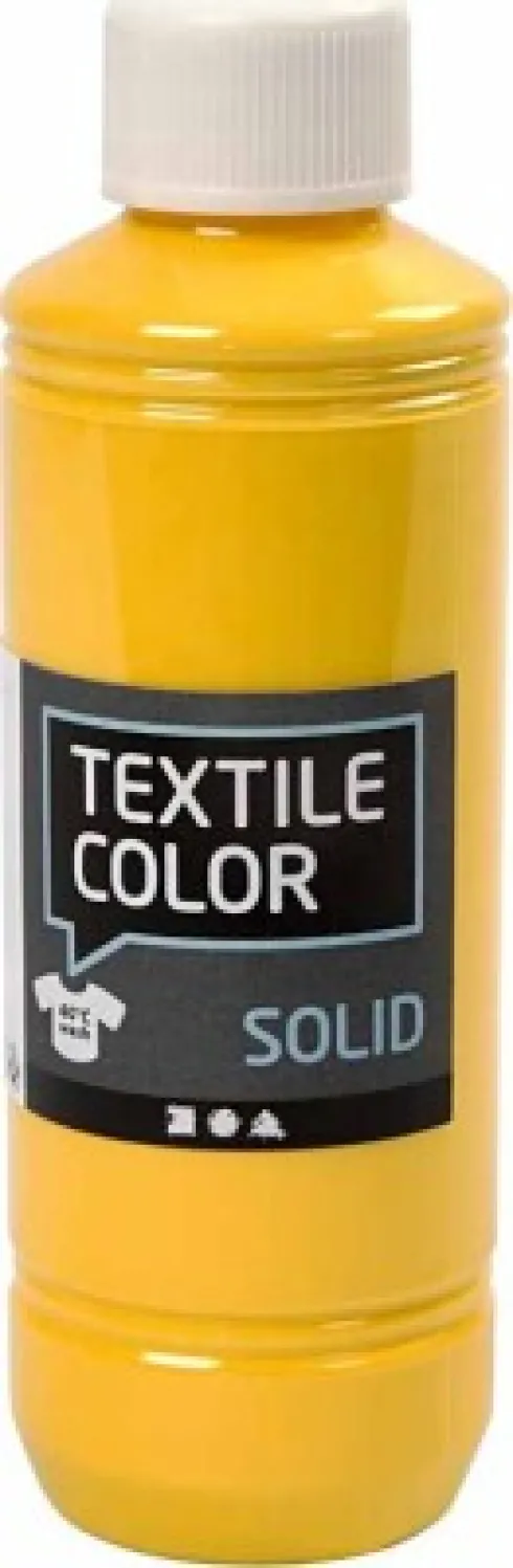 Tekstilmaling - Dækkende - Gul 250 ML
