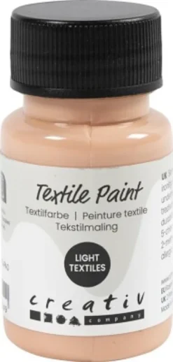 Tekstilmaling - Halvdækkende - Lys Pudder - 50 ML