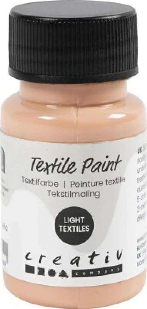 Tekstilmaling - Halvdækkende - Lys Pudder - 50 ML