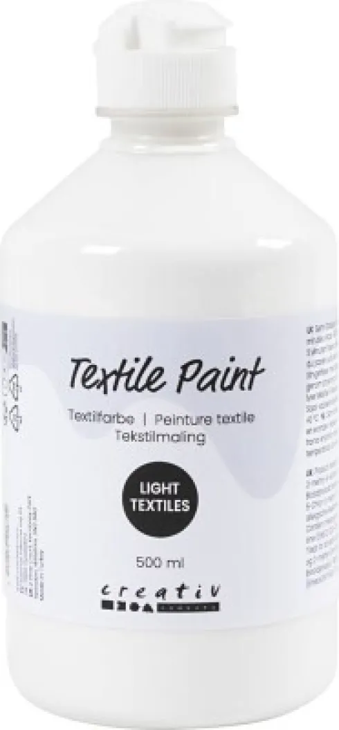 Tekstilmaling - Halvdækkende - Sort - 500 ML