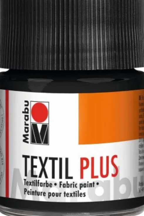 Tekstil Maling - Sort - Textil Plus - 50 ML - Marabu