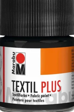 Tekstil Maling - Sort - Textil Plus - 50 ML - Marabu