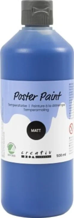 Temperamaling - Mat - Halvdækkende - Mørk Blå - 500 ML