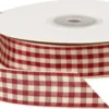 Ternet Bånd - B 20 MM - Gammel Rød/Hvid - 25 M
