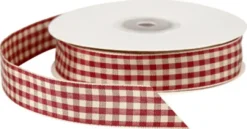 Ternet Bånd - B 20 MM - Gammel Rød/Hvid - 25 M
