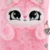Tinka - Plys Dagbog Med Lås - Rosa Kat