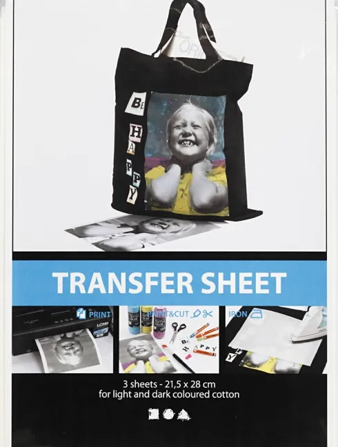 Transferark - 21,5X28 CM - Til Lyse Og Mørke Tekstiler - Hvid - 3 Ark