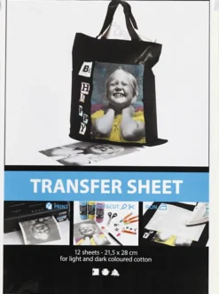 Transferark - 21,5X28 CM - Til Lyse Og Mørke Tekstiler - Hvid - 12 Ark