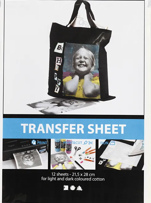 Transferark - 21,5X28 CM - Til Lyse Og Mørke Tekstiler - Hvid - 12 Ark