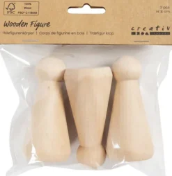 Træfigur Krop - Kegleform - H 8 CM - 3 Stk