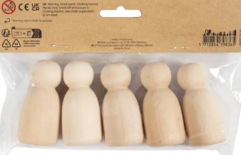 Træfigur Krop - Oval - H 6 CM - 5 Stk
