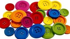 Træknapper - Ø 25-40 MM - 2-4 Huller - Assorterede Farver - 144 Stk
