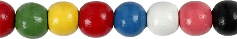 Træperlemix - Ø 8 - Hulstr. 2 MM - Assorterede Farver - 200 Stk
