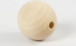 Træperle - Ø 30 MM - Hulstr. 5 MM - 4 Stk