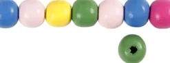 Træperler Mix - Ø 10 MM - Hulstr. 2,5-3 MM - Forskellige Farver - 22 G