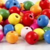 Træperler Mix - Ø 10 MM - Hulstr. 2,5-3 MM - Forskellige Farver - 500 G