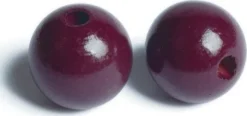 Træperler - 35 MM - Aubergine - 20 Stk