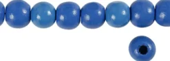 Træperler - Ø 12 MM - Hulstr. 3 MM - Blå - 22 G