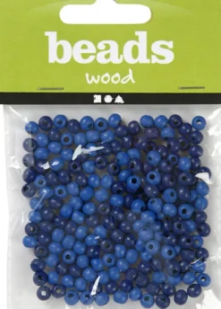 Træperler - Ø 5 MM - Hulstr. 1,5 MM - Blå - 6 G - 150 Stk