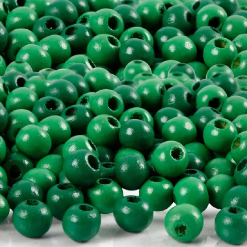 Træperler - Ø 5 MM - Hulstr. 1,5 MM - Grøn - 6 G - 150 Stk